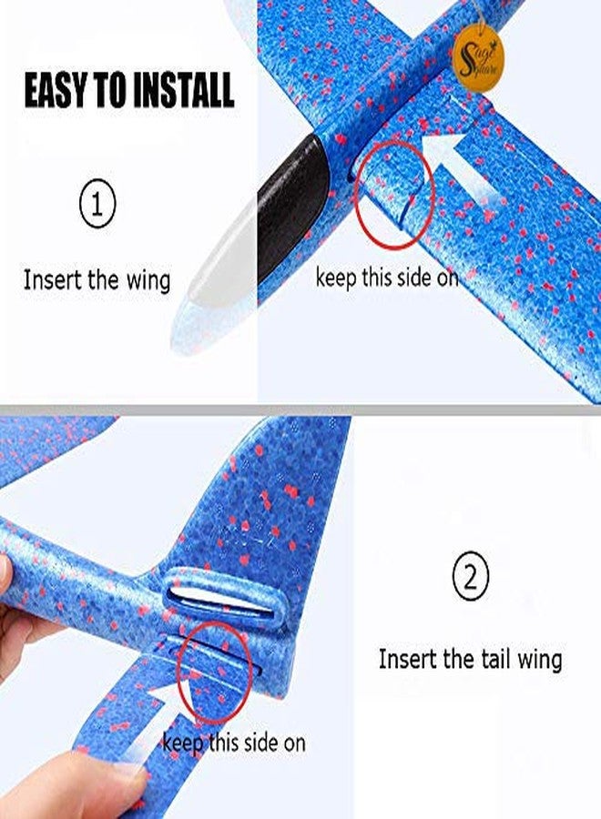 Sage Square Large Throwing Foam Plane, Dual Flight Mode, Aeroplane Gliders, Flying Aircraft, Gifts for Kids, Outdoor Sport Game Toys, Birthday Party Gifts (Pack of 2) (Random Color)- (Multi Color) - Image 5